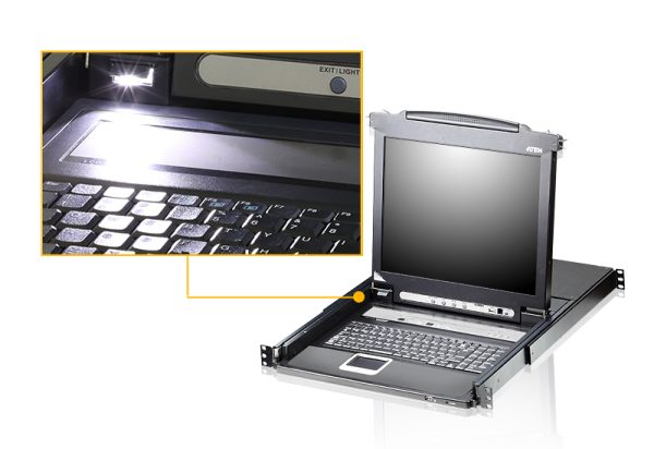 ATEN CL5708 8-Port PS/2-USB VGA Single Rail LCD KVM Switch - Image 2