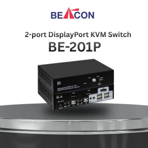 BE-201P 2-Port DisplayPort KVM Switch with USB 2.0 HUB & Audio