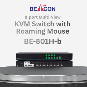 BEACON BE-801H-b 8-Port Multi-View KVM Switch with Roaming Mouse